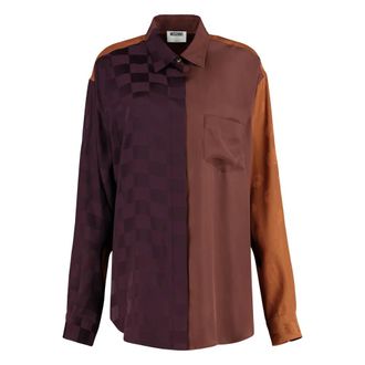 Moschino Shirts, female, Multicolor, Size: S Silk Blend Shirt