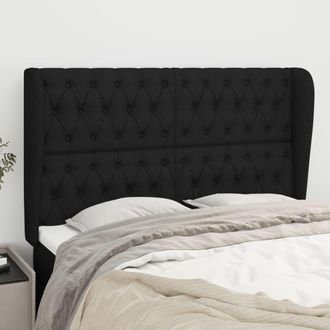vidaXL Cabecero Con Orejas De Tela Negro 147x23x118/128 Cm Vidaxl