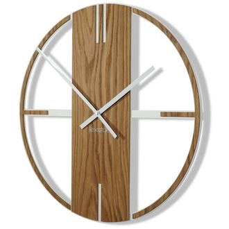 OEM Reloj De Pared &Uacute;nico De Roble Y Metal, 50 Cm