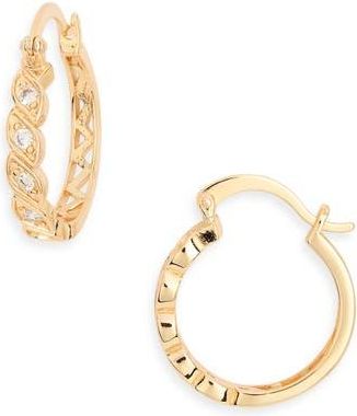 Sterling Forever Julietta Cubic Zirconia Hoop Earrings in Gold at Nordstrom Rack