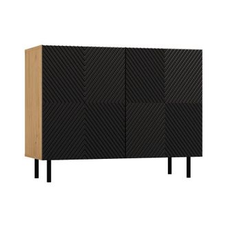 Topeshop Cami - Aparador 2 Puertas Glamour - 100x40x78 Cm - 4 Nichos De Almacenaje - Frentes De Lamas