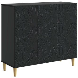 vidaXL Aparador Negro 89 X 34,5 X 80 Cm Madera De Ingenier&iacute;a Vidaxl