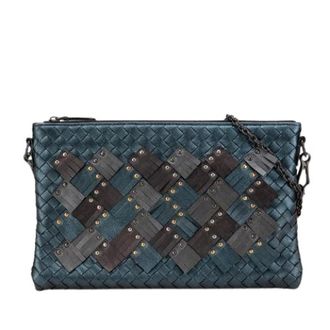 Bottega Veneta Pre-owned Clutches, female, Blue, Size: ONE SIZE Pre-owned Leather Clutch