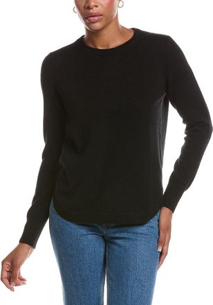 Autumn Cashmere Solid Shirttail Crewneck Cashmere Sweater