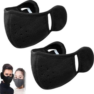 Generic 2PCS Winter Warmer Earmuffs & Mask, Windproof Fleece Ear Protection & Breathable Face Cover, Ear Muffs Facemask 2-in-1, Unisex Winter Ski Mask Outdoor