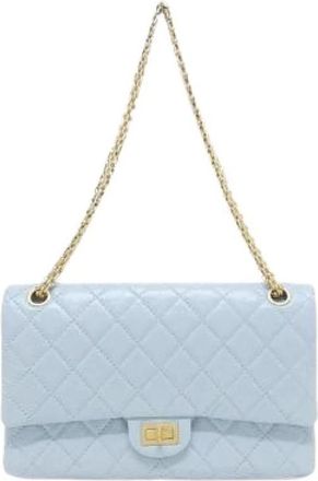 Chanel Pre-owned Calf Shoulder Bag - Dames - Vintage Schoudertas - Blauw - ONE Size - Leer - Vintage