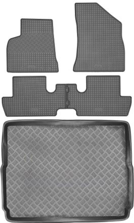 OEM Juego De Alfombrillas De Goma Para Coche Y Alfombrilla Para Maletero Para Peugeot 3008 I Crossover (2009-2016)