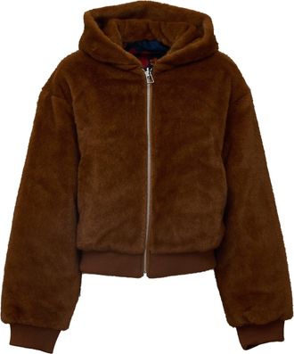 Essentiel Brown Kico Reversible Faux Fur Hooded Jacket