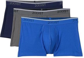 2(x)ist Stretch 3 Pack No Show Trunk Mens Underwear Eclipse/Lead/Dazzling Blue : SM, Cotton/Microfiber/Spandex