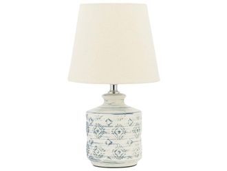 Beliani L&aacute;mpara de mesa cer&aacute;mica beige