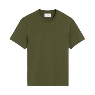 Ami T-Shirts, male, Green, Size: XS Embossed T-Shirt