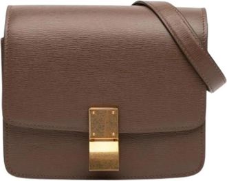 Celine Pre-owned Classic Box Crossbody Bag - Dames - Vintage Schoudertas - Bruin - ONE Size - Leer - Vintage
