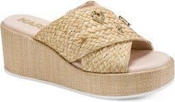 Karl Lagerfeld Caleigh Woven Platform Wedge Sandal in Natural at Nordstrom Rack, Size 5.5