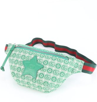 Gucci Green Canvas Leather Sling Bag (Pre-Owned)