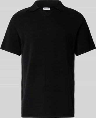 Jack & Jones Jack & Jones Slim Fit Poloshirt mit Strukturmuster Modell HILL KNIT in Black, Größe XXL