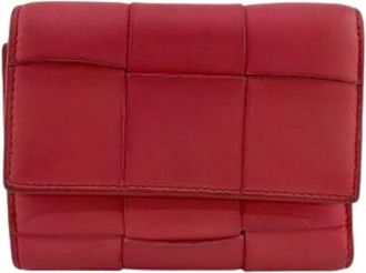 Bottega Veneta Pre-owned Tri-fold Wallet - Dames - Vintage Accessoires - Rood - ONE Size - Leer - Vintage