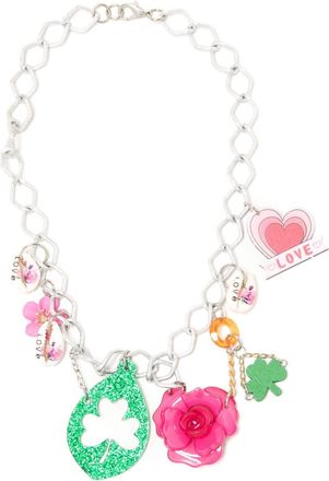 Amir Slama rose-pendant chain-link necklace - women - Artificial Fur - One Size - Metallic