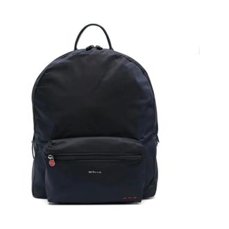 Kiton Rugzak van technische stof - Heren - Tassen - Blauw - Maat: ONE Size Leer