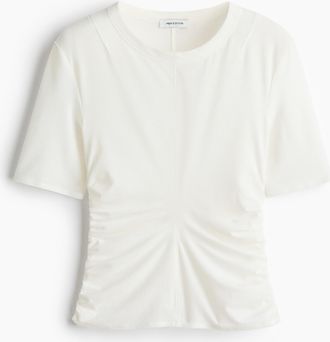 H&M Drapiertes T-Shirt - Weiss