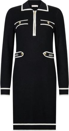 Liu Jo ECS Abito Maglia - Dames - Korte kleedjes - Zwart - S - Leer - Kleedjes