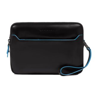 Piquadro Bags, male, Black, Size: ONE SIZE Blue Square Pochette