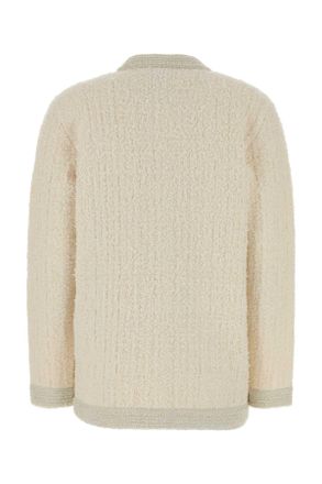 Gucci Womens Ivory Stretch Boucle Cardigan Ivorysilvermc Maglie