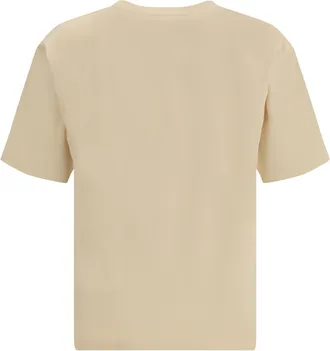 Valentino Mens T-Shirt With A Made Valentino Print Burro-Nero Cotton T-Shirts Burro/nero And Polos