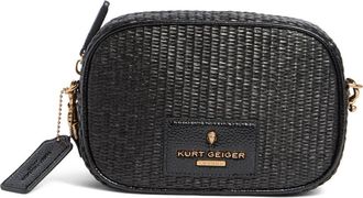 Kurt Geiger Chiswick Raffia Camera Bag in Black at Nordstrom Rack