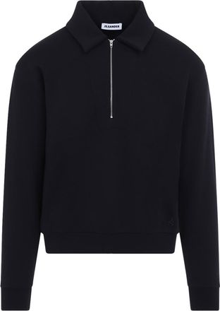 Jil Sander Blue Half Zip Sweatshirt