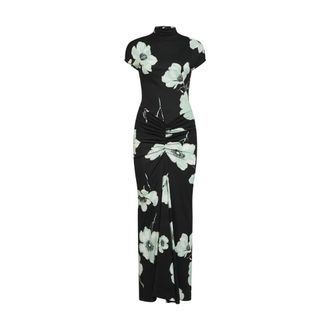 Alaia Draped Printed Dress - female - Ala&iuml;a - Gowns - Multicolor - S - Dresses