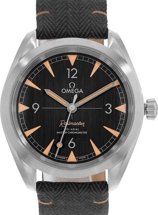 Omega Pre-owned Omega Seamaster Railmaster Brushed Black Dial Mens Watch 220.12.40.20.01.001
