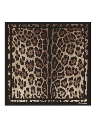 Dolce & Gabbana leopard-print scarf - Brown