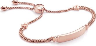 Monica Vinader Rose Gold Baja Deco ID Bracelet