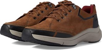 Clarks Mens Wave 2 Sneakers, Tan Oil Leather, 6 UK