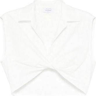 Off-white v-neck tank top