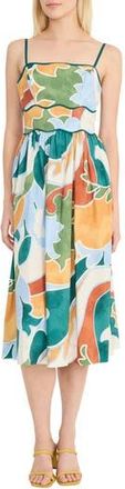 Donna Morgan Geo Print A-Line Dress in Pastel Blue/deep Emerald at Nordstrom Rack, Size 16
