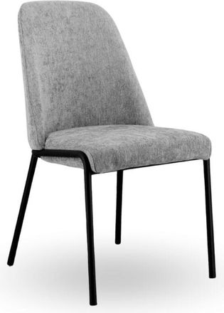 Home Heavenly Home Heavenly - Pack 2 sillas comedor dango con respaldo y asiento de tela de tapicería jaspeada antimanchas y patas metálicas en color negro Color