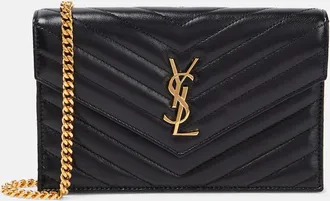 Saint Laurent Cassandre Envelope leather wallet on chain