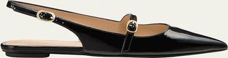 Stuart Weitzman Emilia Patent Mary Jane Slingback Ballerina Flats