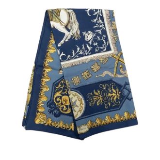 Herm&egrave;s Pre-owned Lvdovicvs Magnvs Silk Scarf - - Pre-owned - Donna - Blu - ONE SIZE