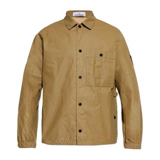 Stone Island Light Jackets, male, Brown, Size: XL Jacket with pockets