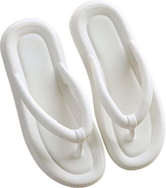 Generic Women Summer Flip Flops Beach Sandals With Flat Bottom Sole Design For Outdoor Holiday Walking Comfort (White, 7)