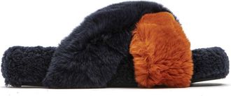 Mr & Mrs Italy Blue Rabbit Fur Women Womens Sandal