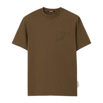 Jacquemus T-Shirts, male, Brown, Size: 2XL Le T-shirt Logo