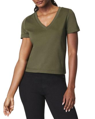 Spanx Cool Cotton V-Neck T-Shirt