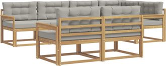vidaXL Conjunto De Sof&aacute;s De Exterior 6 Uds. Blanco Y Gris Claro Vidaxl