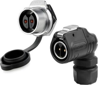 OEM Conector Impermeable Lp20 De 90&deg; Y 2 Pines, Enchufe Macho De &Aacute;ngulo Recto De Conexi&oacute;n R&aacute;pida Con Un Solo Orificio, Conector El&eacute;ctrico Circular Para Ex