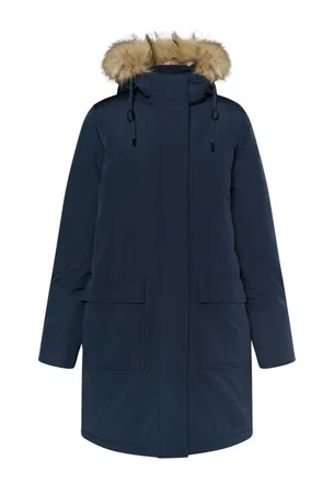 Dreimaster Dreimaster Winterparka met imitatiebont Dames nachtblauw