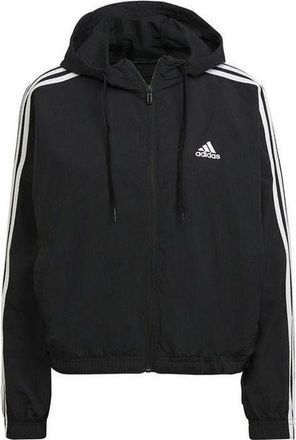 adidas (WMNS) adidas Essentials Repeat Logo Loose-Fit Windbreaker Asia Sizing Black White HC9160