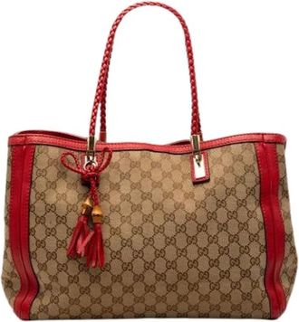 Gucci Pre-owned Tote Bags, female, Multicolor, Size: ONE SIZE Pre-owned Canvas Tote